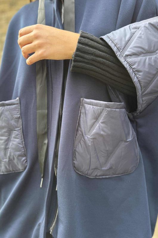 Soft Tech Jersey Puff Jacket Navy